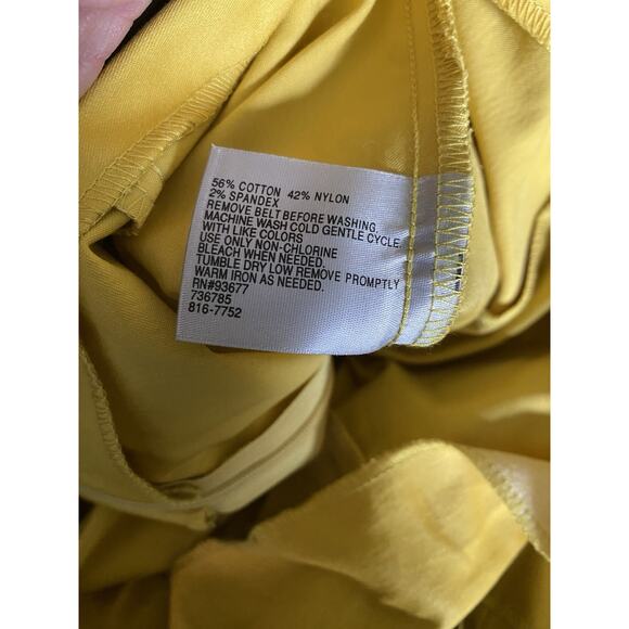WORTHINGTON W Size 12 Pencil MIDI Yellow Skirt Belt Invert Pleated Feminine Y2K - Picture 7 of 12